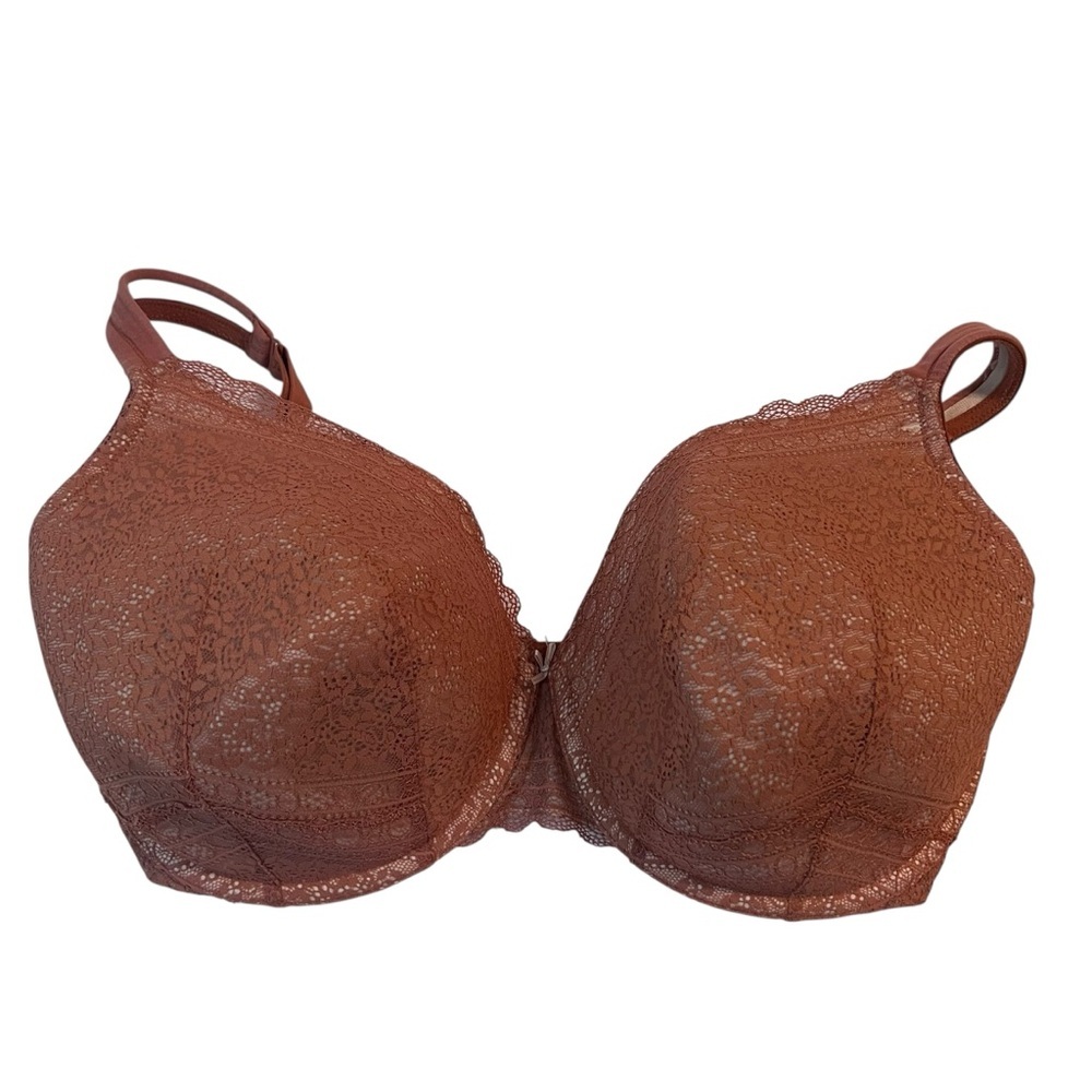 Cacique Full‎ Coverage Lace Underwire Bra – 40G – Rust Color
